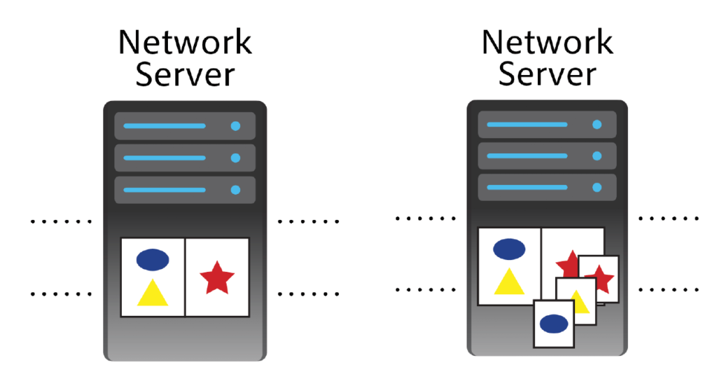 server with layout and after stories are exported and saved to it